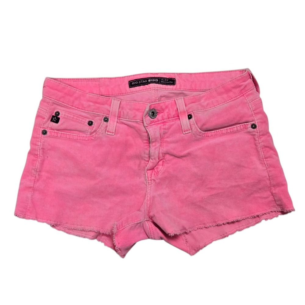 Big Star 1974 Alex Fit Corduroy Hot Pink Cut Off Shorts Size 27 EUC Hard to Find